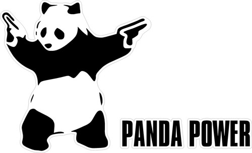 Autocollant ours panda power - autocollant,