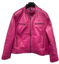 Blouson de motard rose 100 %