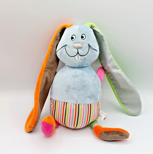 Doudou peluche lapin bleu