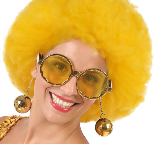 Lunettes disco boules doré - disco,
