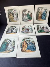 Set of 8 La Mode Illustree Various Fashion Costume Prints, Bureaux Du Journal
