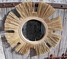 Miroir vintage en rotin