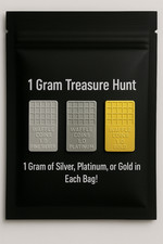 ? 1 Gram Gold, Platinum, Or Silver Bar Mystery Bag ?