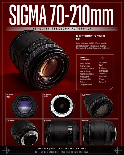 Téléobjectif sigma 210 mm - téléobjectif,
