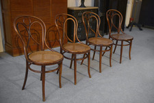 4 JACOB and JOSEF KOHN 1900's Curved Wood Bistro Chairs