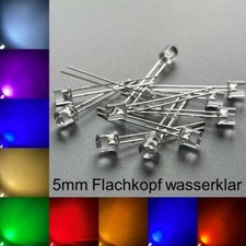 5 mm LEDs flat head water clear all colors incl. resistors light-emitting diodes LED