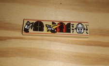 Lego tile 1x4  TAN BRIQUE Egypte Hieroglyphs and Minifig Pattern 2431px4