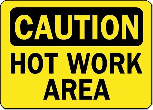 Caution hot work area osha - caution,