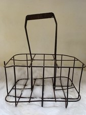 Ancien porte bouteilles panier casier métal. Vintage déco collection Authentique