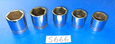 SNAP-ON TOOLS 5 PIECE 1/2 DRIVE SAE. SHORT CHROME SOCKETS 1-1/4 TO 1-1/2