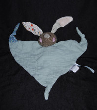 🐰Doudou plat lapin lange vert beige MOULIN ROTY Les Jolis pas Beaux triangle