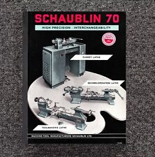 70 Turret Lathe Catalogue Schaublin 70 Toolmaker High Prec Interchangeability