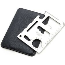 15 in 1 Multifunction Card with Leather Case - Can Opener, Screwdriver, Saw...