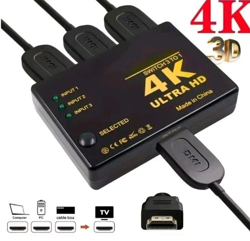 Switch hdmi 3x1 - 3x1, 4k