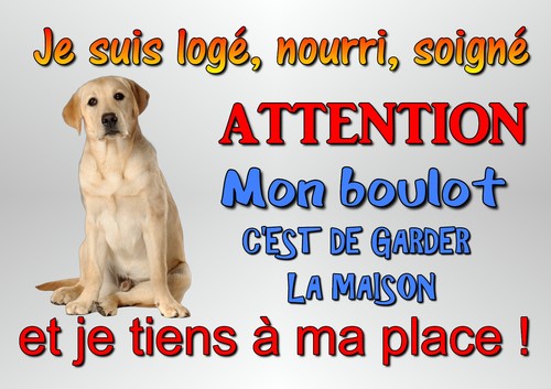 Plaque attention chien - plaque,