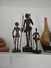 Lot 3 statuettes bois Don