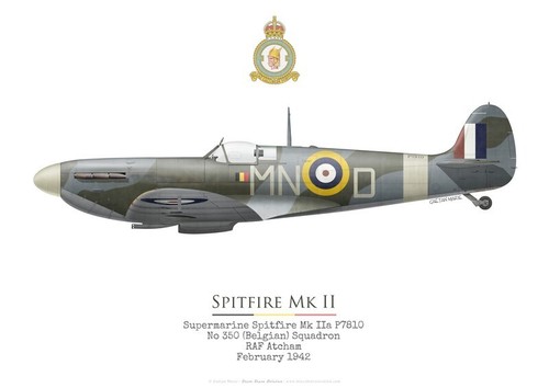 Print spitfire iia - iia,, 350