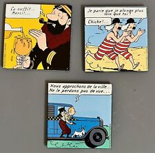 HERGE - 3X PLAQUES EMAILLES