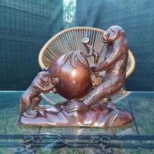 Statuette de Singes en Bois