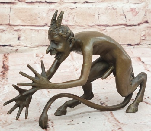 Bronze teufel satyre faune mit - teufel,