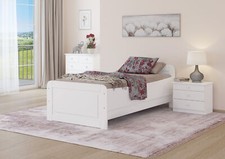 Lit blanc en bois véritable