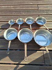 Set of 7 Flared Copper Pans - Villedieu Series Professional Pans 