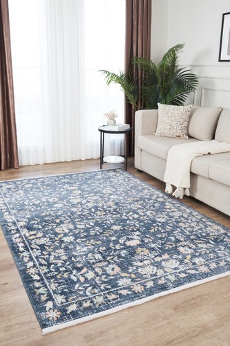 Tapis bleu rétro - , traditionnel