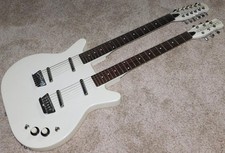 Danelectro DBN612 Doubleneck 6/12 Electric Guitar White Pearl MIK