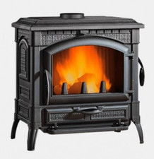 La Nordica 3002340 Isotta 16 Poêle À Bois 11.9kW 341M³ En Fonte Émaillée Noire