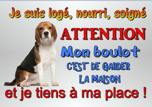 Plaque chien beagle - plaque,
