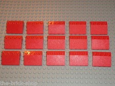 15 x LEGO red Slope Brick roof tiles ref 3297 / train station house
