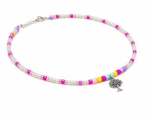 Collier perles verre - de,