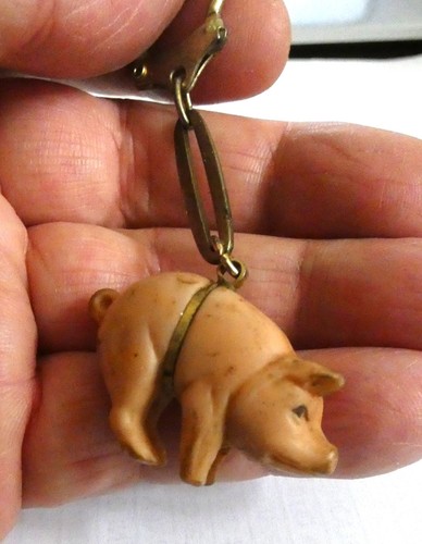 Ancien porte clé cochon - clé,