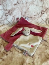 Doudou plat lapin rose beige