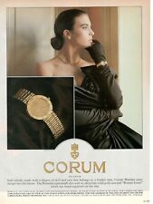 CORUM WATCH ROMULUS SLIM Advertising 1 Page 1989 Swiss 1st WATCH 