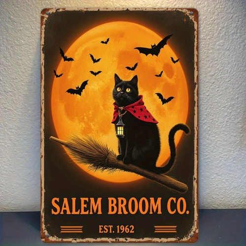 Salem broom black cat moon - broom,
