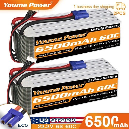 2pcs 6500mah lipo - 6500mah,