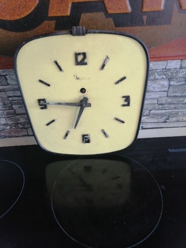 Pendule horloge formica jaune - pendule,