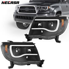 For 2005-2011 Toyota Tacoma LED Tube Black Projector Headlights Right & Left DOT