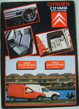 Citroen C15 1985-1986 Original Sales Brochure Single Sheet