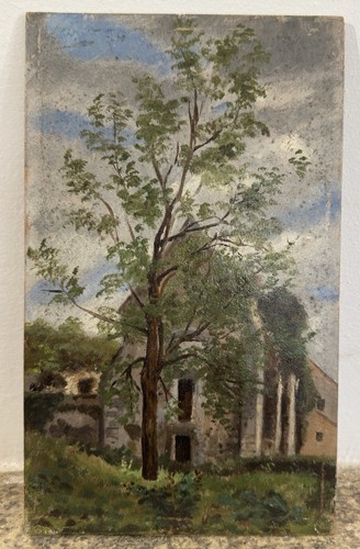 Huile sur panneau paysage - panneau,