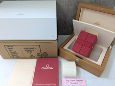 Omega Authentic Wooden Watch Box With Travel Red Cube Box Latest Model New