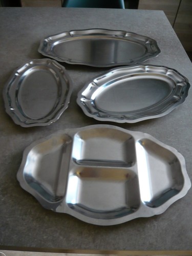 Lot plats inox ovales - plats,