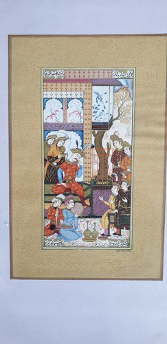 Miniature ancienne sur soie - sur,