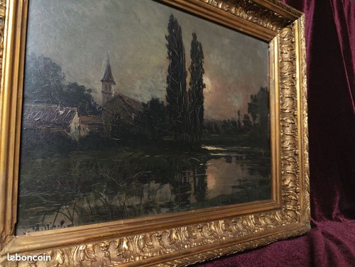 Tableau ancien peinture huile - tableau,