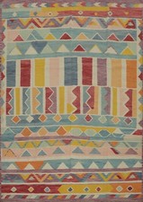 Microtuft Laine Tapis plein de Couleurs Tribal Design 2.4x3m Oriental Geometric