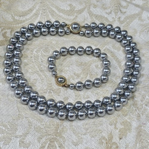 Parure perles verre - verre, nacrées