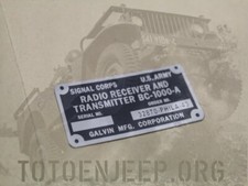 plate plaque radio us ww2