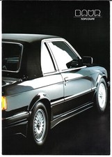 BMW 3-Series E30 Baur Top Coupe & Cabriolet c1985-1987 German Market Brochure