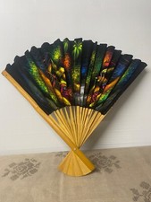 Nice Asian Wood & Silk Decor Screen Good Condition Very Nice